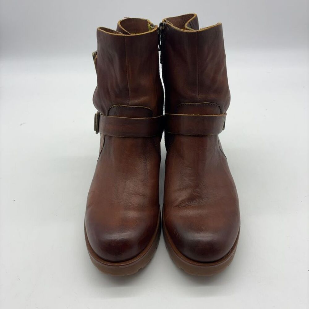 Kork-Ease Brown Leather Buckle Harness Ankle Boots 8